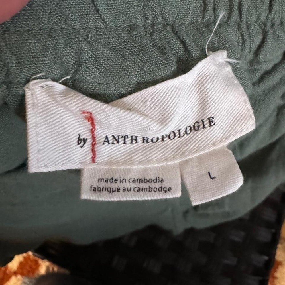 Anthropologie Green Cargo Pants Women's Size Large Grunge Gorpcore Elastic Waist - Picture 5 of 7